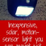 Inexpensive easy mount solar motion sensor light