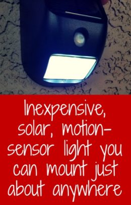 Inexpensive easy mount solar motion sensor light