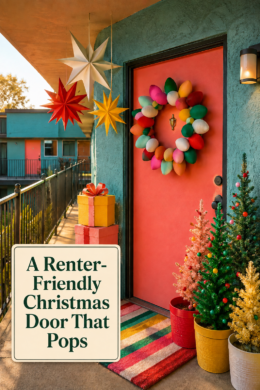 Apartment Christmas Decor that Really Pops with Modern Color