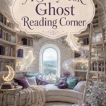 Aqua and Purple Halloween Reading Corner with Luminescent Ghosts and Translucent Pumpkins