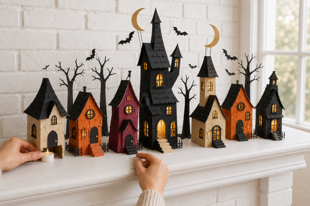Arranging a Paper Haunted Village