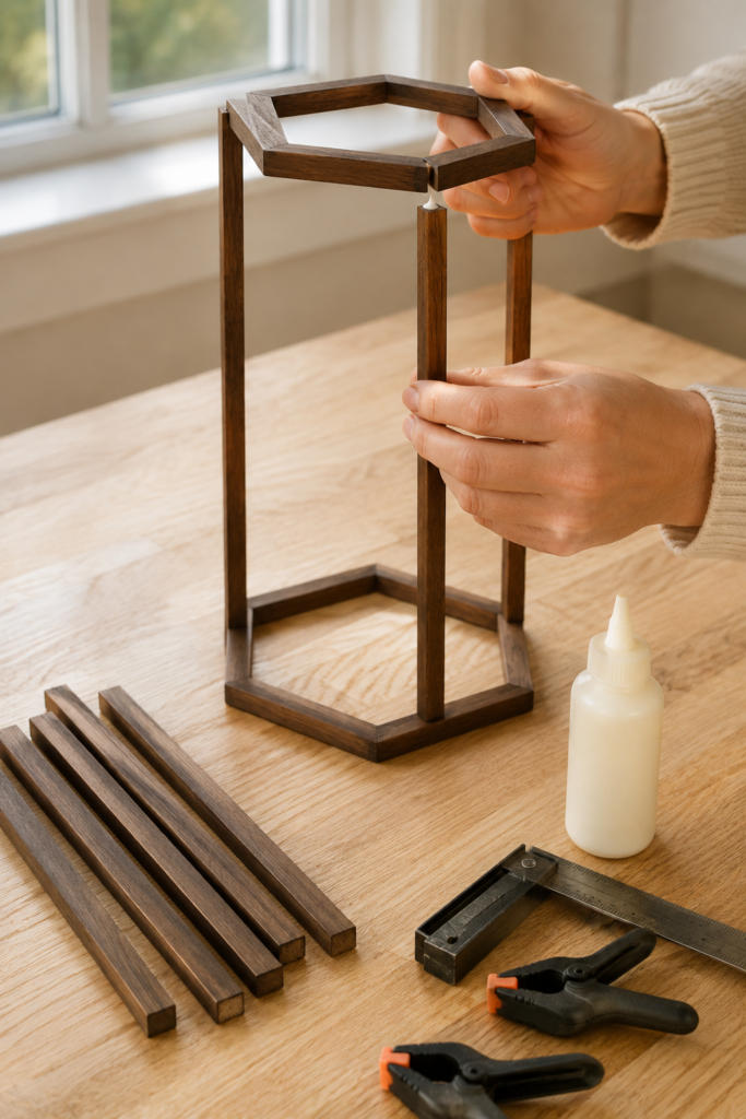 Assembling a Hexagonal Walnut Lantern Frame