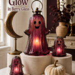 Berry Glass Ghosts with Cream Pumpkins