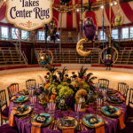 Big Circus Inspired Jewel Toned Halloween Tablescape