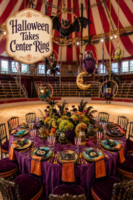 Big Circus Inspired Jewel Toned Halloween Tablescape