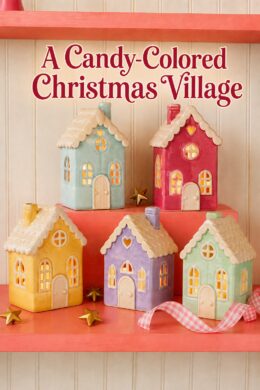 Candy Colored Ceramic Christmas Village Houses