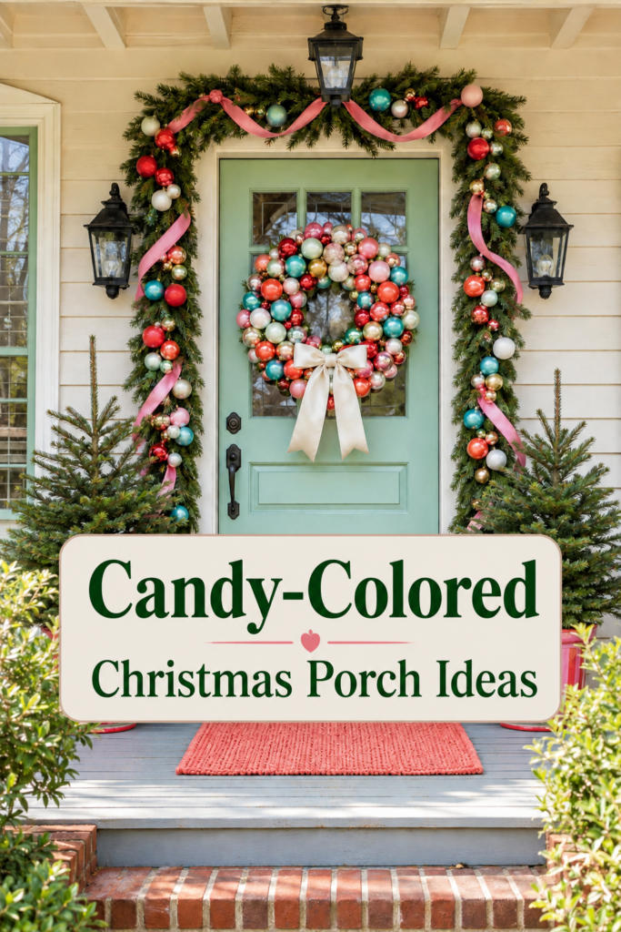 Candy Colored Christmas Porch Ideas