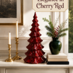 Cherry Red Green and White Entry Table Christmas
