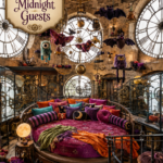 Clocktower Bedroom in Halloween Jewel Toned Decor