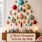 Colorful Ornaments on Wall in Shape of Christmas Tree