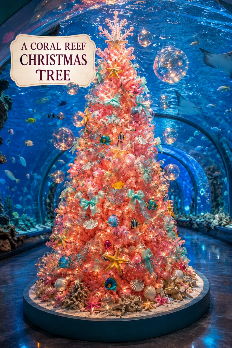 Coral Reef Themed Christmas Tree with Shells
