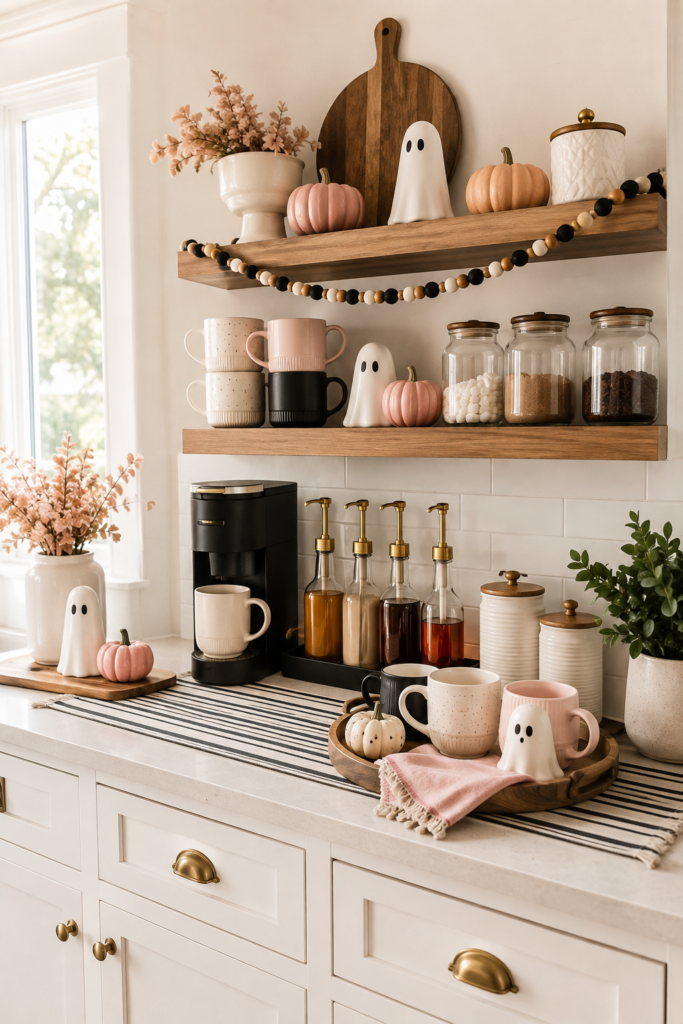 Cozy Ghost Pumpkin Coffee Bar
