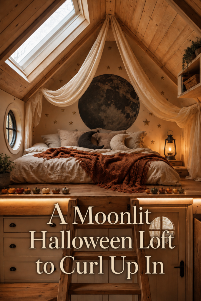 Cozy Halloween Bedroom Loft in Moonlight