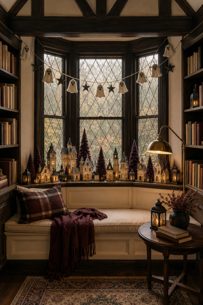 Mini Haunted Village in Cozy Bay-Window Retreat