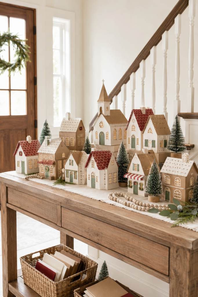 Cozy Holiday Village Entryway Scene