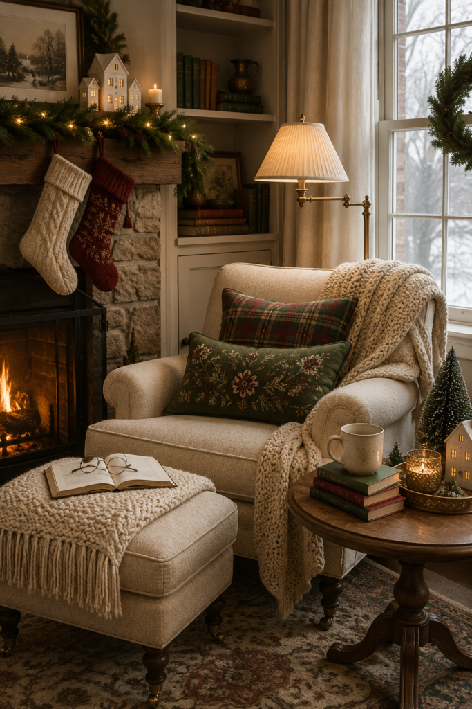 Cozy Inviting Christmas Reading Nook