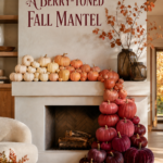 Cream to Berry Gradient Fireplace Pumpkin Decor