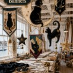 DIY Halloween Black Cat and Moon Banners