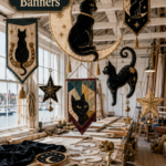 DIY Halloween Black Cat and Moon Banners