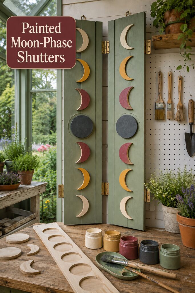 DIY Painted Moon-Phase Shutters for Halloween