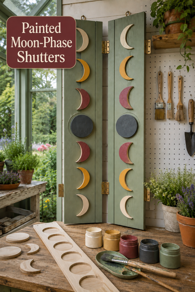 DIY Painted Moon-Phase Shutters for Halloween