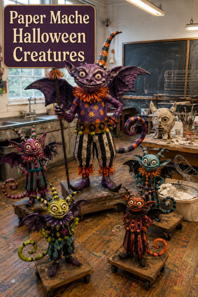 DIY Paper mache Halloween creatures