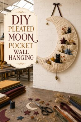 Pleated Moon-Pocket Wall Hanging DIY with pockets for fall treasures