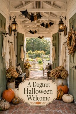 Dogtrot Entry for Halloween with Bats and Ghosts