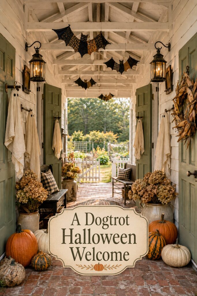 Dogtrot Entry for Halloween with Bats and Ghosts