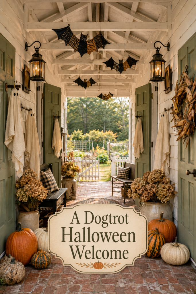 Dogtrot Entry for Halloween with Bats and Ghosts