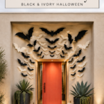 Dramatic Bat Themed Halloween Outdoor Entry