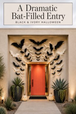 Dramatic Bat Themed Halloween Outdoor Entry