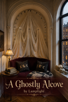 Draped Sheet Creates Halloween Ghost in Apartment Alcove
