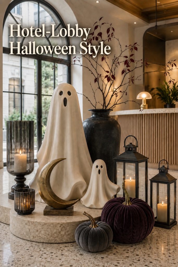 Elegant Halloween Display with Hotel Lobby Vibe