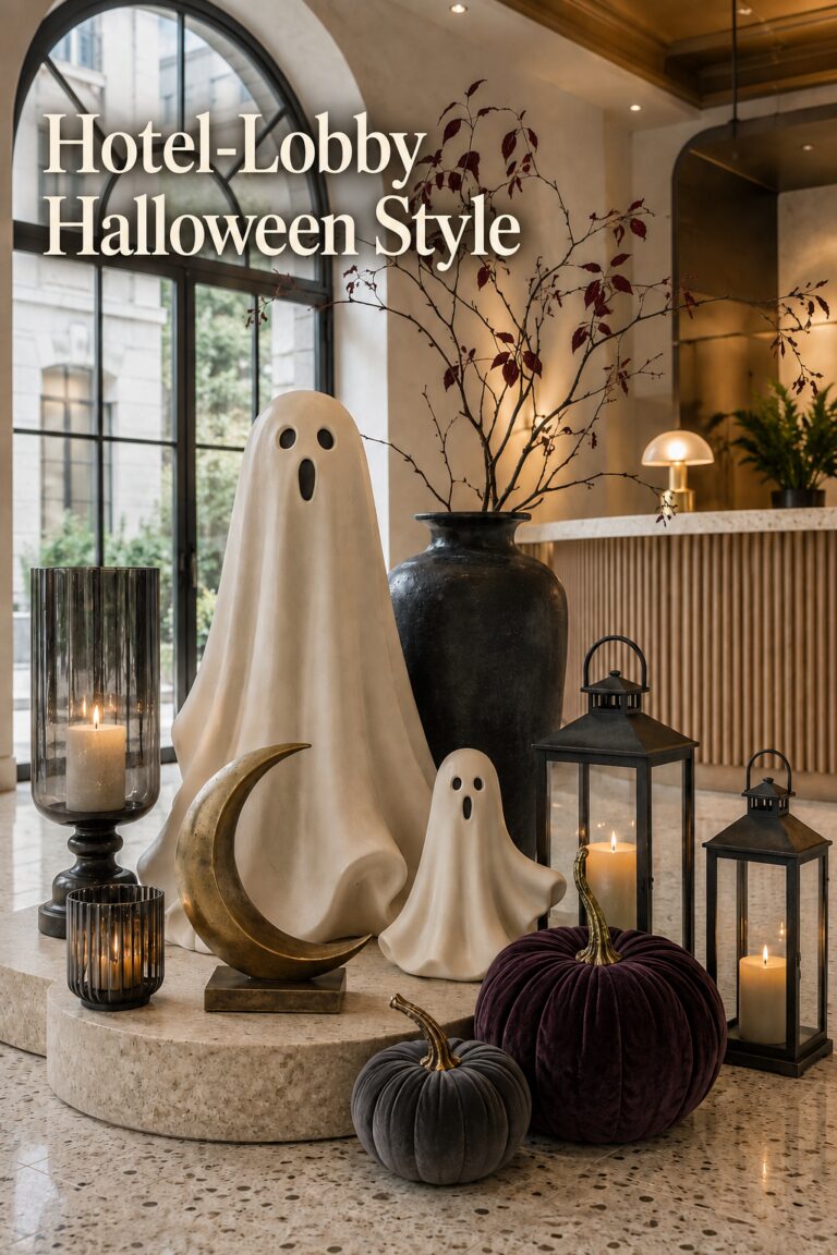 Elegant Halloween Display with Hotel Lobby Vibe