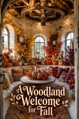 Enchanting Fall Retreat With Leaves and Woodland Creatures
