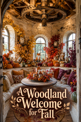 Enchanting Fall Retreat With Leaves and Woodland Creatures