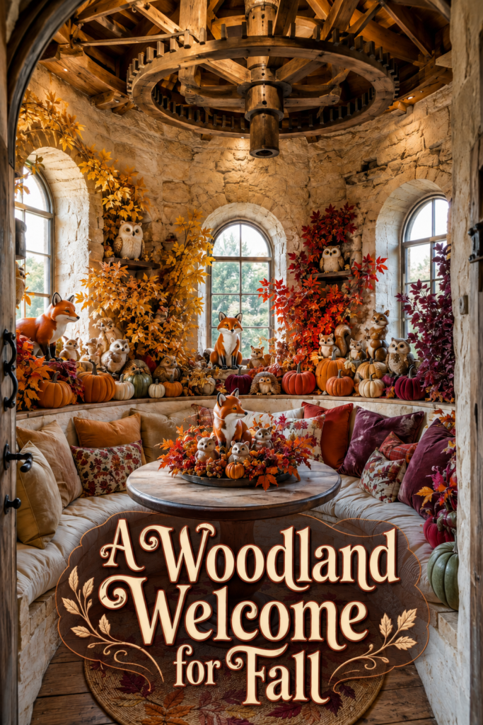 Enchanting Fall Retreat With Leaves and Woodland Creatures