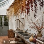 Fall Leaf Decor Canopy in Large Laundry Room