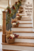 Festive Fall Staircase with Harvest Baskets