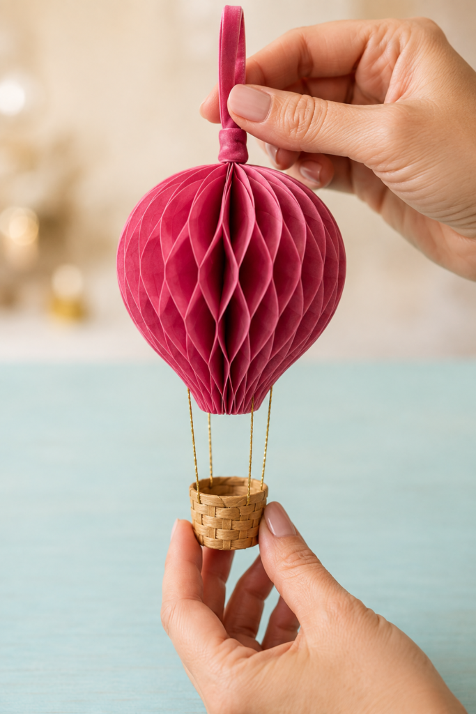 Finishing the balloon ornament basket attachment