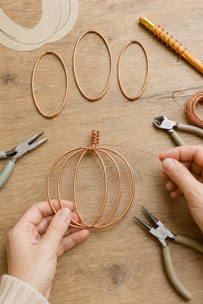 Forming a Flat Copper Pumpkin Ornament