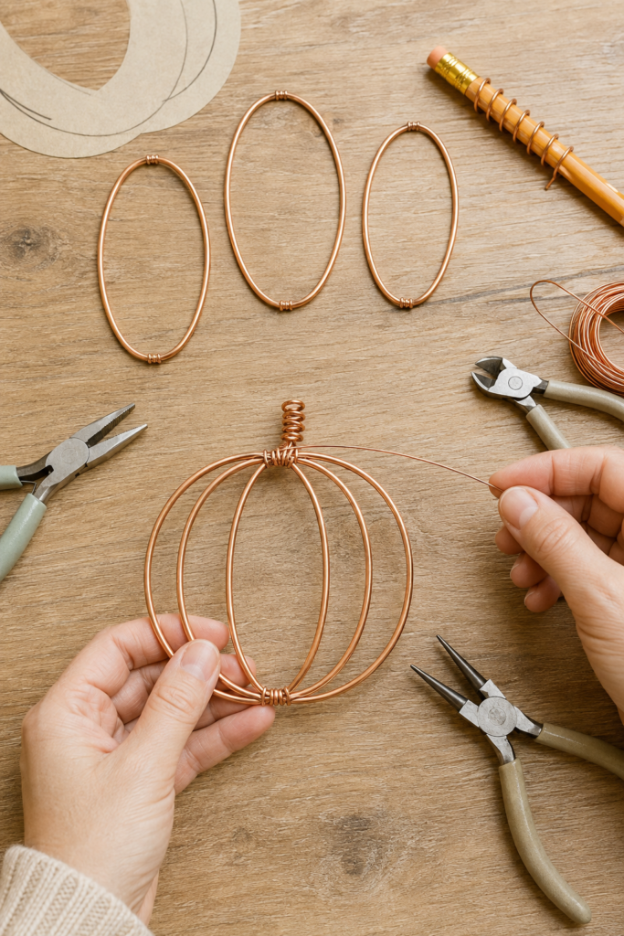 Forming a Flat Copper Pumpkin Ornament