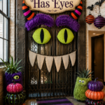 Freight Elevator Dressed Up as a Monster Face for Halloween