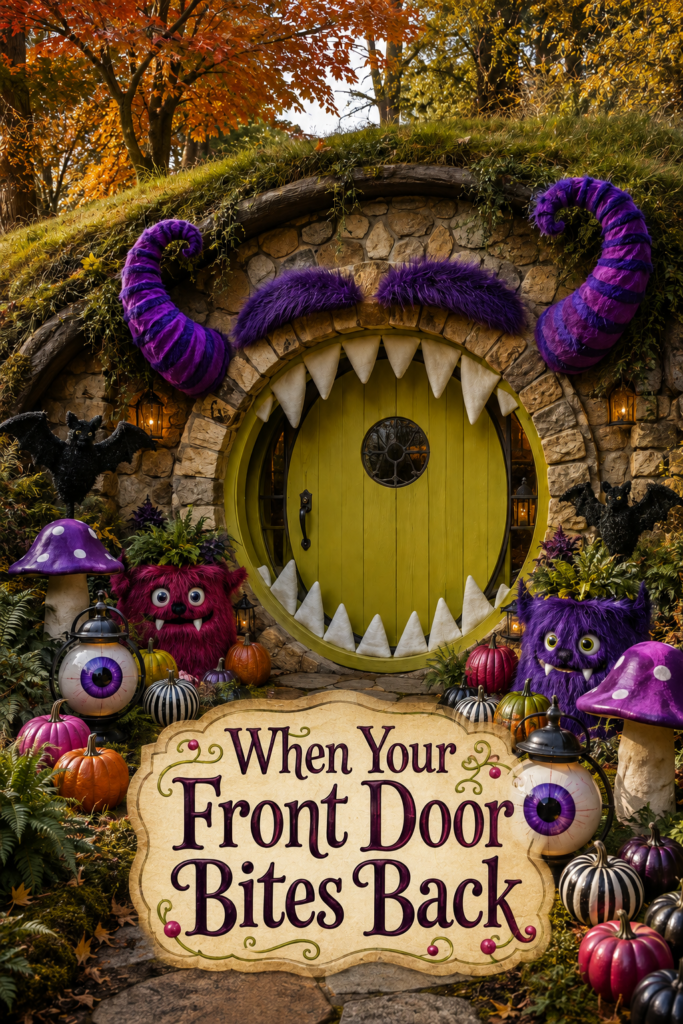 Front Door Decorated as Monster Eye