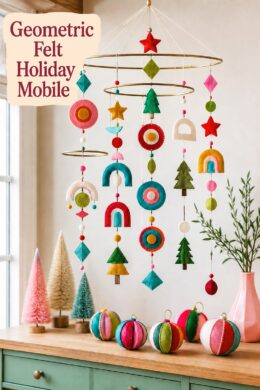 Geometric felt holiday mobile