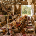 Halloween Barn Tablescape with Gingham and Ghosts