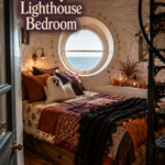 Halloween Bedroom with Ghost and Lighthouse Window