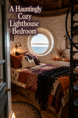 Halloween Bedroom with Ghost and Lighthouse Window