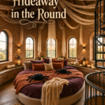 Halloween Hideaway with Round Bed and Giant Spider Pillows
